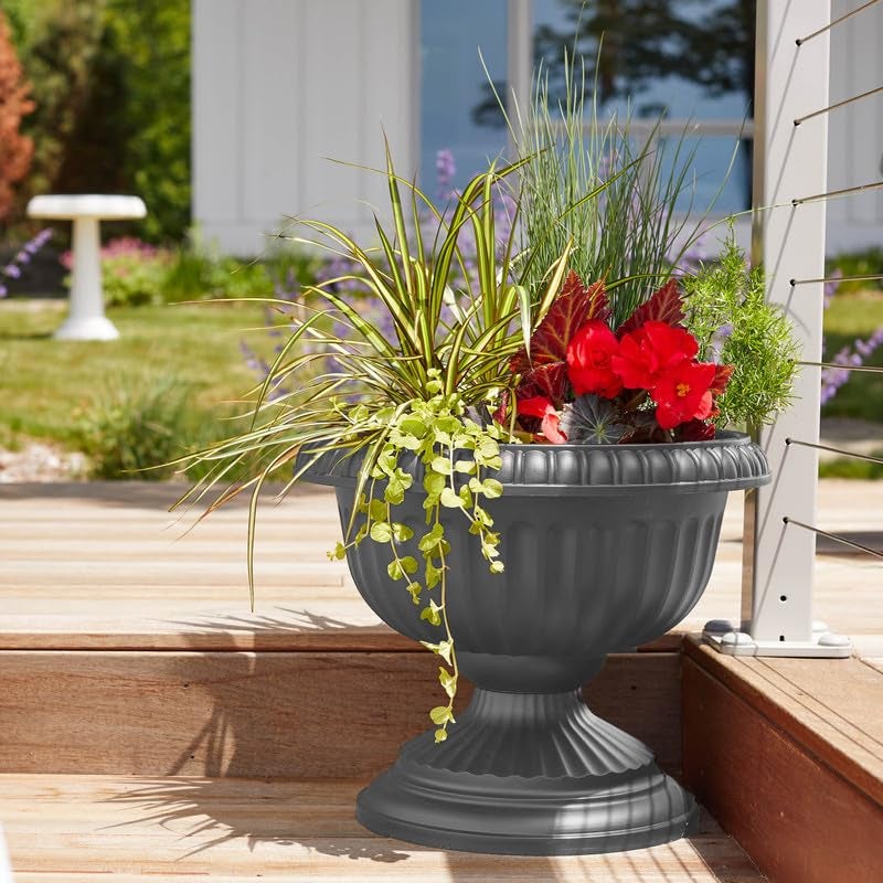 Bloem Grecian Urn Planter 12" Charcoal Gray - Image 2